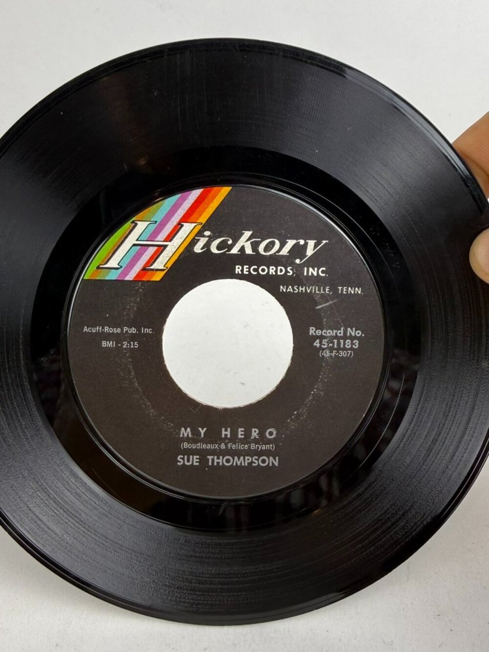 Sue Thompson James Hold The Ladder Steady / My Hero 7" 45 RPM Hickory 45-1183